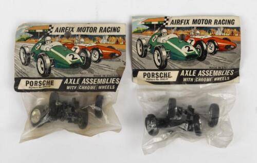 PORSCHE: Two 'AIRFIX MOTOR RACING&nbsp;- PORSCHE AXLE ASSEMBLIES, WITH CHROME WHEELS' sets