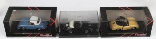 PORSCHE 356: Three&nbsp;1:43 scale Detail Cars (TITANIUM) and brumm Porsche 356 Cabriolet models. Detail Cars ART. 224 'PORSCHE 356 A CABRIOLET SOFT TOP' & DetailCars ART. 225 'PORSCHE 356 A CABRIOLET' models