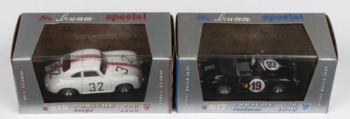 PORSCHE 356: Two&nbsp;1:43 scale brumm Porsche 356 models. 1950 Porsche 356 roadster (s017) & 'Porsche 356 Coupe' (s018)