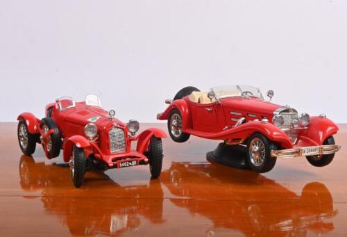 EUROPEAN DIECAST: Two Bburago 1:18 scale models. 1934 Alfa Romeo 2300 MONZA & 1936 Mercedes-Benz 500 K Roadster