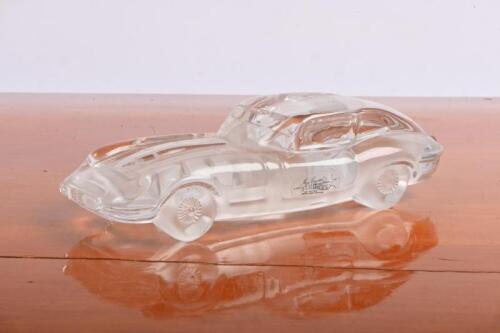 E-TYPE: A glass crystal desk piece in the form of A Jaguar E-Type