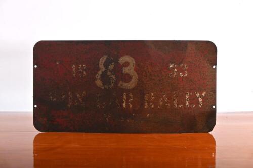 SUN CAR RALLY: An original 1953 SUN CAR RALLY sign. sign measures approximately 45.5cm wide, 23cm high overall