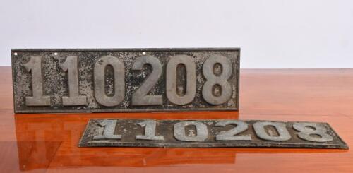 PLATES: Aluminium car plates - '110208'
