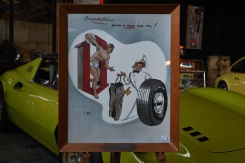 OLYMPIC TYRES: 'A replica of the original drawing presented to the Olympic Tyre and Rubber Co. Pty Ltd on the 30th September 1955, by the Beaurepaire Tyre Service Pty Ltd to commemorate Olympics 21 year of tyre manufacture in Australia'