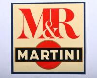 MARTINI: A circa 1970's/1980's M&R MARTINI sticker. Measures 13cm wide, 12.5cm high - 2