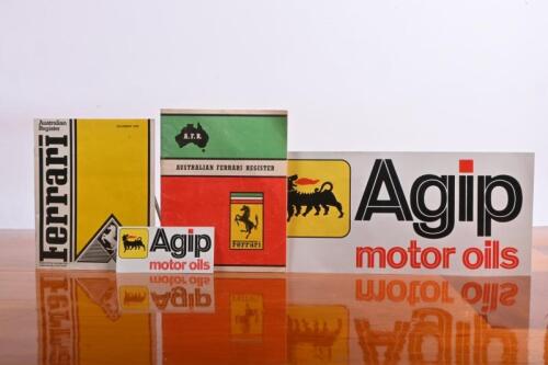 FERRARI: Four Ferrari related items. AUstralian Ferrari Register booklets & AGIP stickers