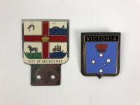 VICTORIA: Two Victoria, Australia country and car badges