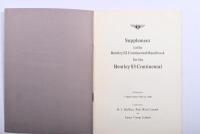 BENTLEY: Two Bentley related publications. Reprinted 1964 edition of 'Supplement to the Bentley S2 Continental Handbook for the Bentley S3 Continental' (T.S.D. Publication 2096), Coachwork by H.J. Mulliner, Park Ward Limited and James Young Limited - 4