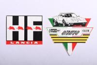 LANCIA: Two LANCIA stickers. 'LANCIA HF' and 'LANCIA HF STRATOS CLUB' stickers - 2