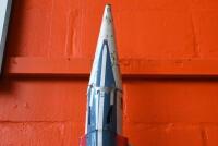 MIRAGE: A tin model or interpretation of a Mirage IV. Overall dimensions of 103cm in length, wing span of approximately 65cm - 2