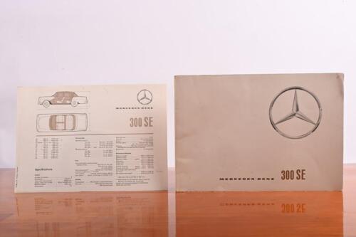 MERCEDES-BENZ: A 1960's Mercedes-Benz 300SE sales brochure. With Mercedes Benz 600 Technical Data Card Sheet