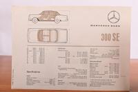 MERCEDES-BENZ: A 1960's Mercedes-Benz 300SE sales brochure. With Mercedes Benz 600 Technical Data Card Sheet - 2