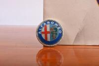 ALFA ROMEO: Two interesting ALFA ROMEO items. Rare folio of eight plates with colour illustrations of Alfa Romeo cars by Romolo Castiglione. ALFA ROMEO badge - 2