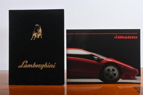 LAMBORGHINI: Two Lamborghini items of sales literature. Diablo sales brochure & Lamborghini QUETZAL boat illustration