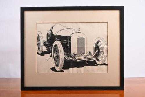 AMILCAR: An original pen and ink drawing of a AMILCAR by R. Shepherd. Image size 26.5 x 38cm