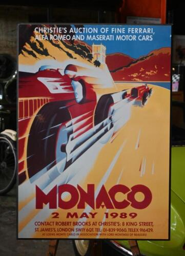 MONACO: A MONACO 2 MAY 1989 'CHRISTIE'S AUCTION OF FINE FERRARI, ALFA ROMEO AND MASERATI MOTOR CARS' promotional poster
