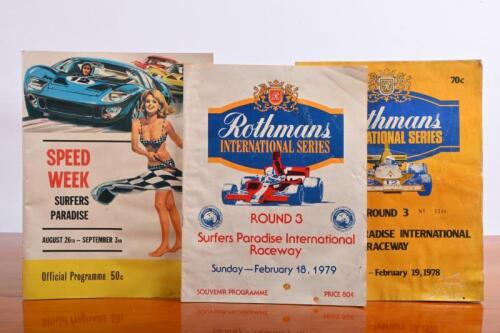 SURFERS PARADISE: Three Surfers Paradise International Raceway Official and Souvenir Programmes. 1967, 1978 & 1979