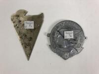 HERALD TOURING CLUB: Two Herald Touring Club Victoria badges. Triangular badge stamped '6800' to rear of badge - 2