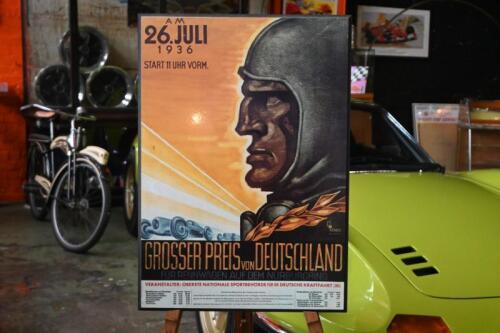 GERMAN GRAND PRIX: A reproduced July 1936 'GROSSER PREIS VON DEUTSCHLAND - F&Uuml;R RENNWAGEN AUF DEM N&Uuml;RBURGRING' promotional poster