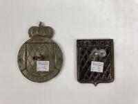 MONACO: Two country car badges from Monaco, both with argent and gules design - 2