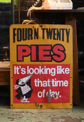 FOUR`N TWENTY PIES: A tin 'FOUR 'N' TWENTY PIES sign