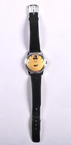 HOGA: A stainlesss HOGA 17 jewel direct time jump hour wrist watch