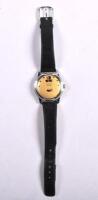 HOGA: A stainlesss HOGA 17 jewel direct time jump hour wrist watch
