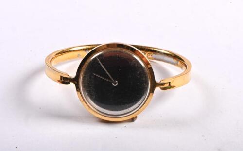 GEORG JENSEN: A stainless steel, gold plated Georg Jensen ladies wrist watch