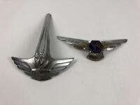 JAGUAR (SS): Two Jaguar (SS) car badges, SS shield badge displaying 'S.S.I'