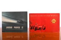 SHELL: Two 1950's/1960's Shell publications. 'JAGUAR PROVES IT' Achievement record & 1960's 'RACING CARS OF THE WORLD' card album