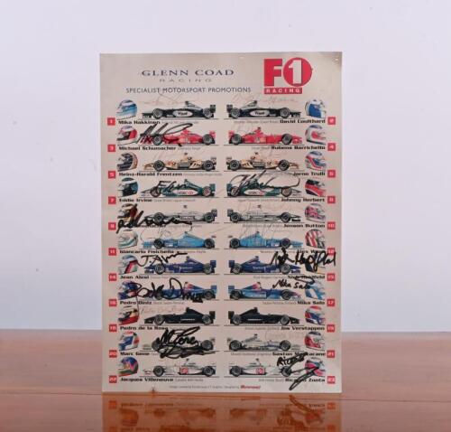 FORMULA 1: A F1 RACING 2000 Event Program. Each driver/car combination image signed by all drivers including Eddie Irvine, Michael Schumacher, Jos Verstappen & Jacques Villeneuve
