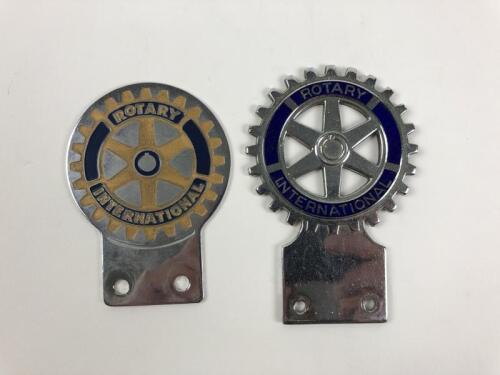 ROTARY: Two Rotary car badges, both silver with Rotary emblem