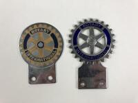 ROTARY: Two Rotary car badges, both silver with Rotary emblem