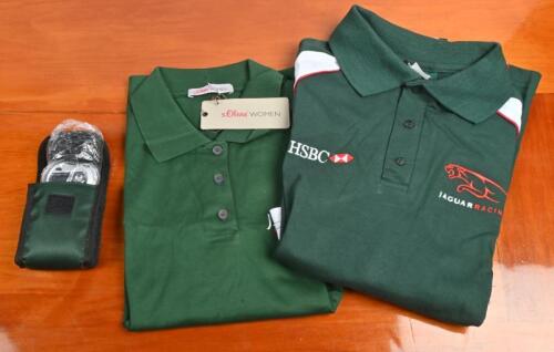 JAGUAR F1: Three items of 'JAGUAR RACING' merchandise. Polo Tops & Stop Watch