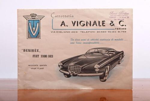 VIGNALE: An original 1950's/1960's 'Carrazzeria A.VIGNALE & C. TORINO' fold out brochure