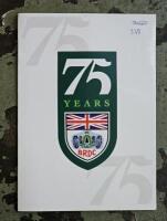 2003 FOSTER'S AUSTRALIAN GRAND PRIX/BRDC: A 2003 Foster's Australian Grand Prix picture. Mounting with numerous signatures from '75 YEAR BRDC Celebration' including Sir Jack Brabham, Tony Gaze, Sir Jackie Stewart, Win Percy & Tim Schenken. With large '75 - 8