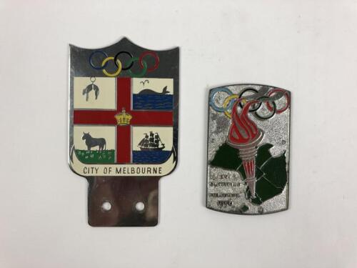 MELBOURNE: Two 1956 Olympic 'City Of Melbourne' car badges