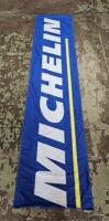 MICHELIN: A large, modern 'MICHELIN' cloth banner. Banner with dimension of 2.9m in height, 65.5cm in width - 2