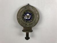 RACV: A Royal Automobile Club Associate (RACV) brass car badge. Membership number 26843 - 2
