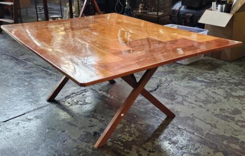 BILLY CART PINE TABLE: A Billy Cart pine table, 178cm wide, 128.5cm deep, 69.5cm high