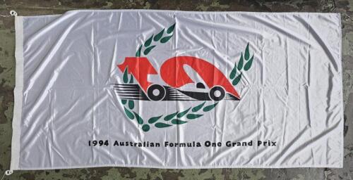 AUSTRALIAN GRAND PRIX: A large '1994 Australian Formula One Grand Prix' cloth flag. Flag measures 182cm wide, 86cm high overall