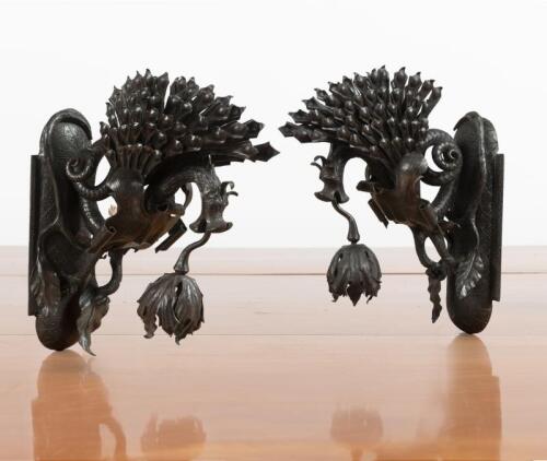 CANDLE HOLDERS: Two rare Belgium steel wall sconces for candles. Circa 1930's/1940's