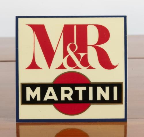 MARTINI: A circa 1970's/1980's M&R MARTINI sticker. Measures 13cm wide, 12.5cm high