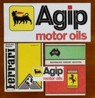 FERRARI: Four Ferrari related items. AUstralian Ferrari Register booklets & AGIP stickers - 2