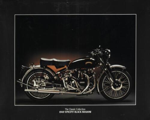 MOTORCYCLING: Two items with a motorcycling theme. 'BURT MUNRO INDIAN LEGEND OF SPEED' softcover book by George Begg & 'The Classic Collection - 1949 VINCENT BLACK SHADOW' colour poster