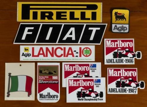 STICKERS: A collection of vintage stickers. Marlboro stickers for The Australian Grand Prix, Adelaide 1985 - 1987 & Marlboro British Grand Prix, July 18th 1981, Silverstone sticker