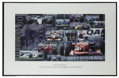 AUSTRALIAN GRAND PRIX: A colour montage featuring various images of modern Grand Prix cars from 2000