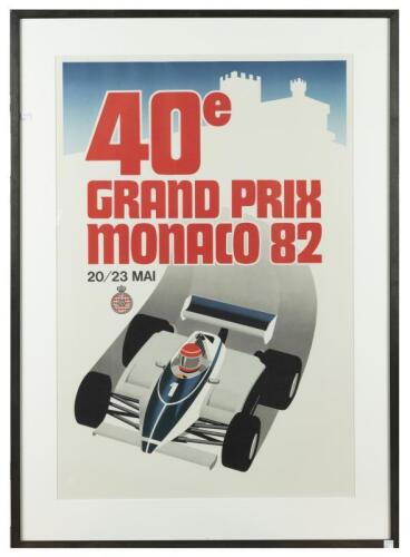 MONACO: A reproduced promotional poster for the 40th Grand Prix Monaco, 1982