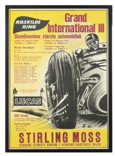 MOSS: An original 1950's/1960's ROSKILDE RING 'Grand International III' promotional poster