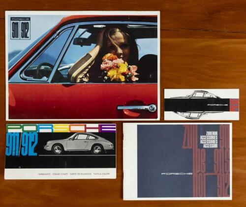 911/912: Four original 1960's brochures detailing the Porsche 912 and 911. Colour brochure, colour chart, price lit & accessories booklet